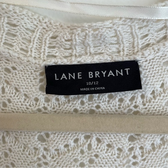 Lane Bryant cottagecore coastal beachy cardigan open knit crochet button 10/12 - Picture 4 of 9